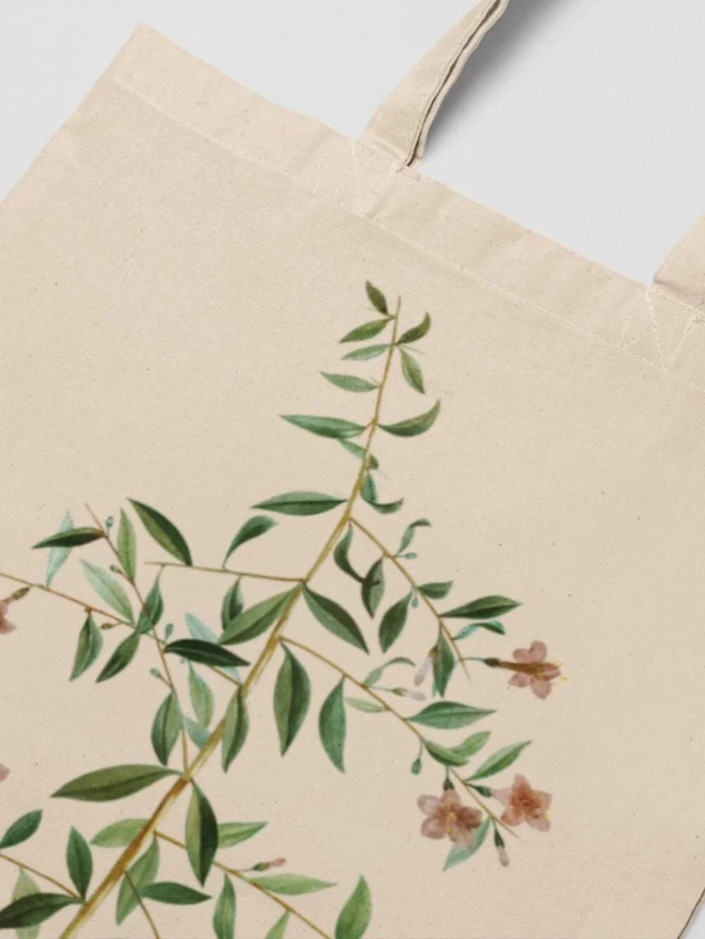 Willowleaf Wolfberry Vintage Floral Print Graphic Canvas Tote Bag